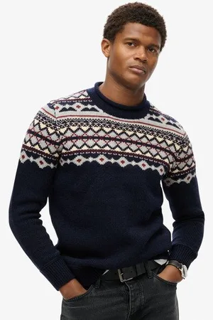 Superdry Homme Pull Jacquard à col Roulé Taille: Xxl
