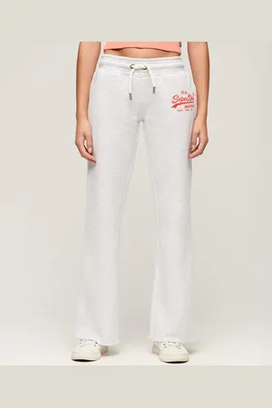 Superdry Femme Pantalon de Survêtement évasé Taille Basse Vintage Logo Fluo Taille: 42