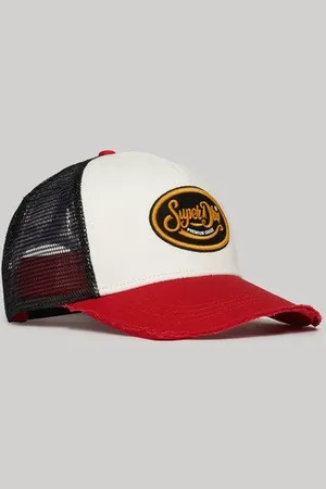 Superdry Femme Brodé Casquette Camionneur en Maille Filet, , Taille Unique