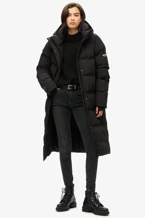 Superdry Femme Doudoune Longue à Capuche Taille: 36