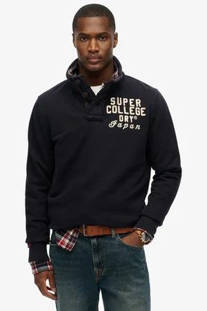 Superdry Homme Pull à col Boutonné Vintage Athletic Taille: L