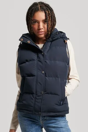 Superdry Femme Doudoune à Capuche Everest Sans Manches Vintage Taille: 38