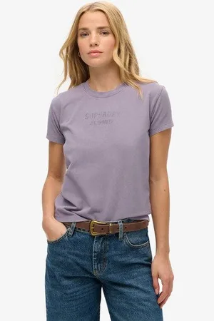 Superdry Femme T-shirt Ajusté à Motif Sport Luxe Taille: 36