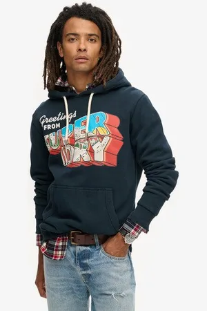 Superdry Homme Sweat à Capuche et Motif Travel Postcard Taille: L