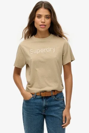 Superdry Femme T-shirt Droit Ample Brodé Core Logo Taille: 42