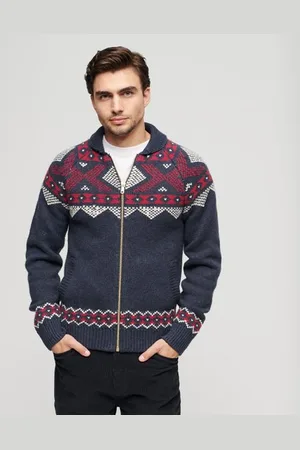 Superdry Homme Cardigan Zippé en Maille Taille: S