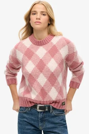 Superdry Femme Pull à Losanges Taille: 40