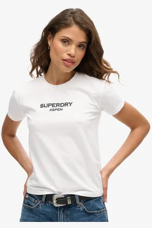 Superdry Femme T-shirt Ajusté à Motif Sport Luxe Taille: 44
