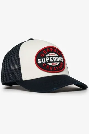 Superdry Femme Brodée Casquette Camionneur en Maille Filet, , Taille Unique