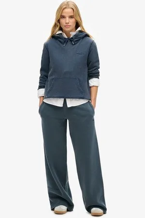 Superdry Femme Pantalon de Survêtement Droit Délavé, Aux Femmes, Taille: 42
