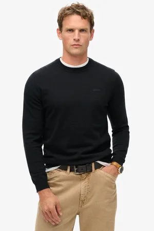 Superdry Homme Pull Ras-du-cou en Cachemire et Coton Biologique Taille: XL