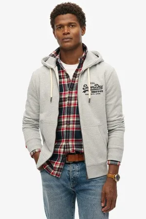Superdry Homme Sweat à Capuche Zippé et Brodé Vintage Logo Taille: M