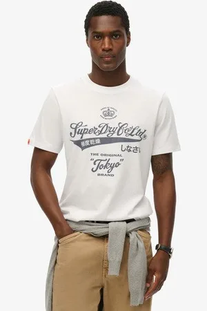 Superdry Homme T-shirt Décontracté Délavé Workwear Taille: S