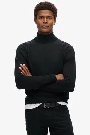 Superdry Homme Pull à col Roulé en Mérinos Taille: L