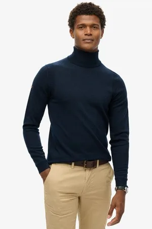 Superdry Homme Pull à col Roulé en Laine Mérinos Taille: L