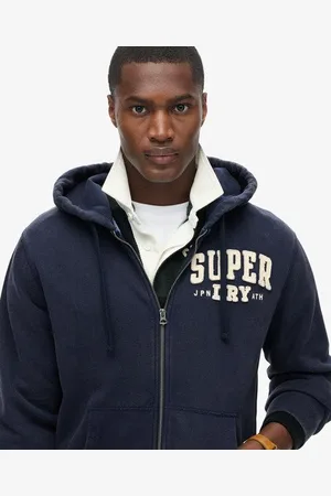 Superdry Homme Vintage Athletic Zip Hoodie Taille: L