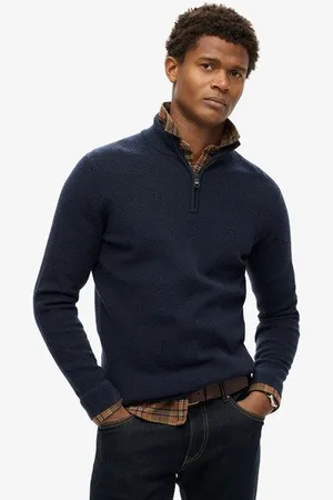 Superdry Homme Pull en Laine Mérinos à col Camionneur Taille: L
