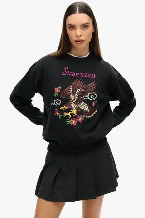 Superdry Femme Sweat Ample Brodé Suika Taille: 40