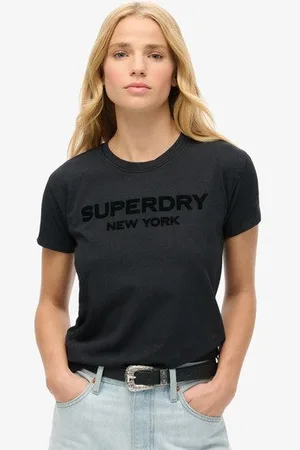 Superdry Femme T-shirt Ajusté à Motif Sport Luxe Taille: 36