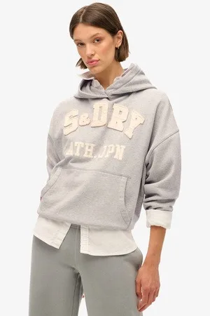 Superdry Femme Sweat à Capuche OverTaille à Motif Appliqué Athletic Essentials Taille: 38