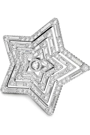 Swarovski Bague Stella, Tailles variées, Étoile, Large, Blanche, Métal rhodié