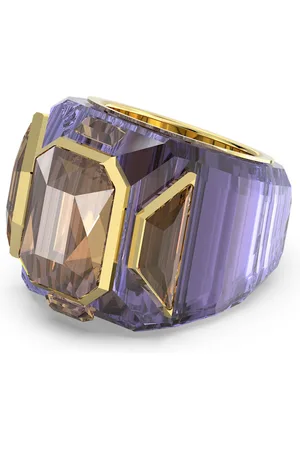 Swarovski Bague cocktail Chroma, Violette, Placage de ton or