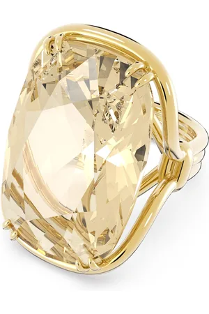 Swarovski Bague cocktail Harmonia, Cristal oversize, Ton doré, Placage de ton or