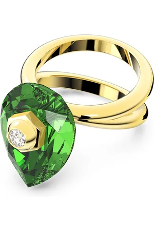 Swarovski Bague Numina, Taille poire, Verte, Placage de ton or
