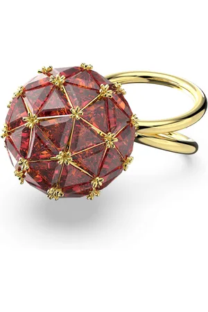 Swarovski Bague cocktail Curiosa, Taille triangle, Forme ronde, , Placage de ton or