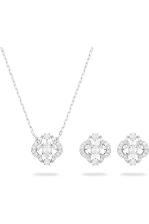 Swarovski Parure Una, Tailles variées, Trèfle à quatre feuilles, , Métal rhodié