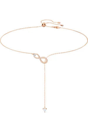Swarovski Collier en Y Hyperbola, Infini, , Placage de ton or rosé