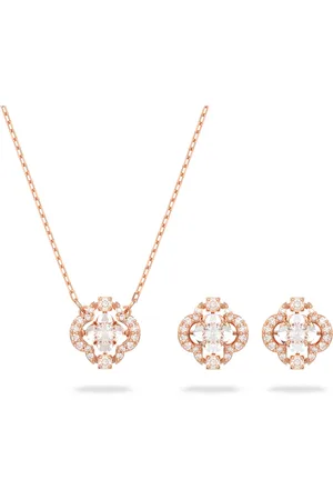 Swarovski Parure Una, Tailles variées, Trèfle à quatre feuilles, , Placage de ton or rosé