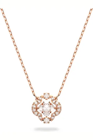Swarovski Collier Una, Trèfle à quatre feuilles, , Placage de ton or rosé