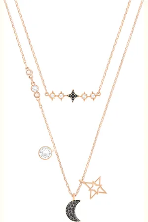 Swarovski Collier Symbolica, Parure (2), Lune et étoile, , Placage de ton or rosé