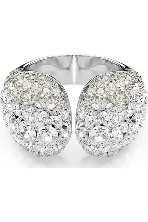 Swarovski Bague cocktail Sublima, Taille ronde, Blanche, Métal rhodié