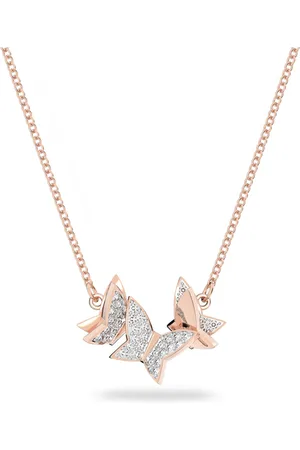 Swarovski Collier Idyllia Lilia, Papillon, , Placage de ton or rosé