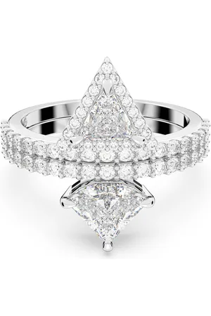 Swarovski Bague Stilla, Tailles variées, Blanche, Métal rhodié
