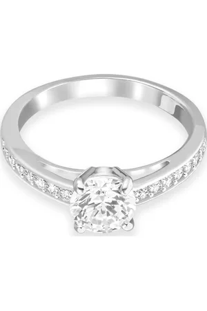 Swarovski Bague Stilla Attract, Taille ronde, Pavé, Blanche, Métal rhodié