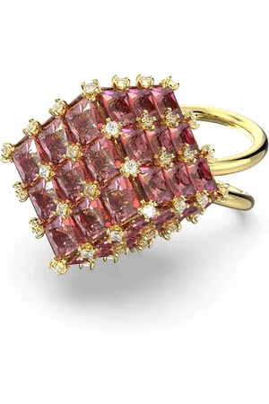 Swarovski Bague cocktail Curiosa, Taille Carré, , Placage de ton or