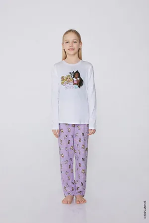 Tezenis Pyjama Long Coton Imprimé Barbier Fille Fille