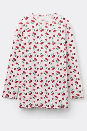 Tezenis Chemise de Nuit Coton Imprimé Cerises Fille