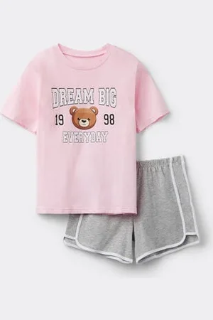 Tezenis Pyjama Court Coton à Imprimé Glaces Fille Fille