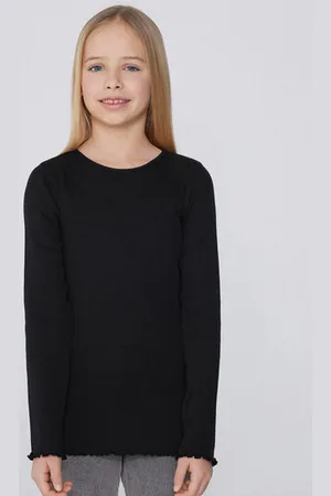 Tezenis Haut Manches Longues Côtelé Finition Roulotté Ras-du-cou Fille Fille