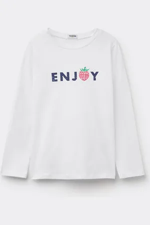 Tezenis Haut Manches Longues Coton avec Imprimé Fille Fille