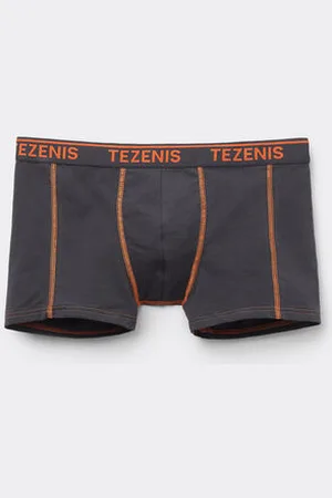 Tezenis Boxer en Coton Biologique Coutures en Contraste de Couleur avec Logo Homme
