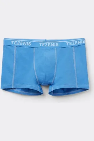 Tezenis Boxer en Coton Biologique Coutures en Contraste de Couleur avec Logo Homme
