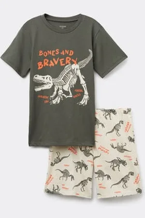 Tezenis Pyjama Court en Coton Imprimé Dinosaures Garçon Garçon