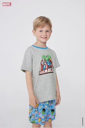 Tezenis Pyjama Court en Coton Imprimé Marvel Avengers Garçon Garçon