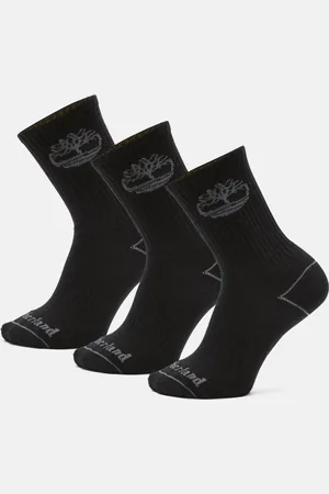 Timberland Lot de 3 paires de chaussettes Bowden unisexes avec logo arbre en
