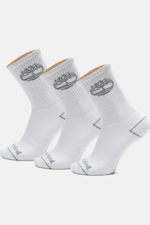 Timberland Lot de 3 paires de chaussettes Bowden unisexes avec logo arbre en
